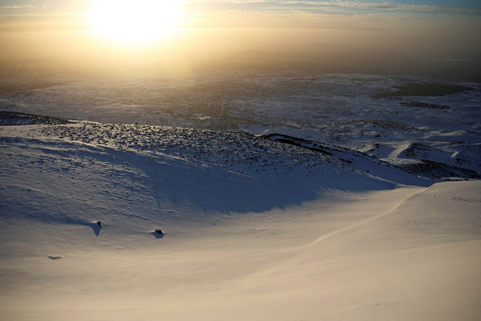 Snow blankets Mount Hermon. Photo by Doron Horowitz/FLASH90.