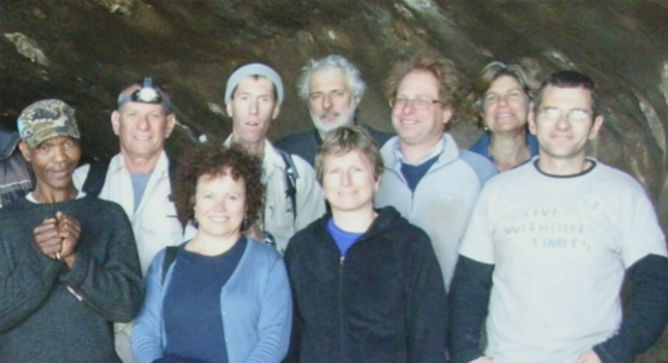 The Israeli, South African and Canadian team at Wonderwerk Cave in South Africa.