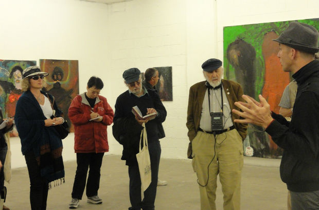 At the Rosenfeld Gallery with CTLV guide Yonatan Mishal, far right. Photo by Karin Kloosterman
