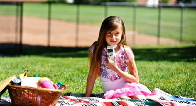 girl at picnic