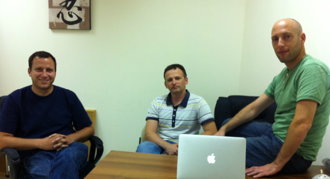 From left, eDealya founder and VP product Ophir Sweiry, director of R&D Alex Pretsev, founder and CEO Chaim Zucker.