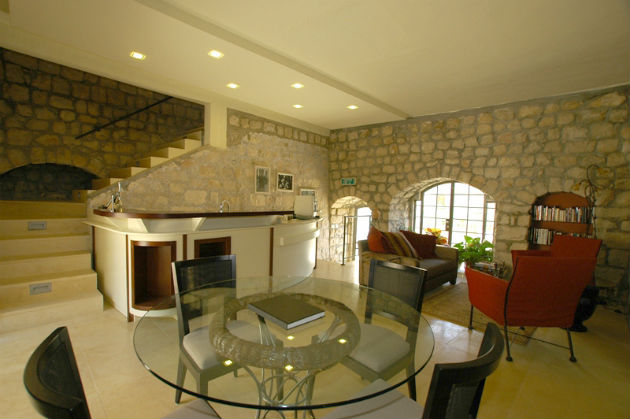 The lobby adds an unusual touch to a B&B.