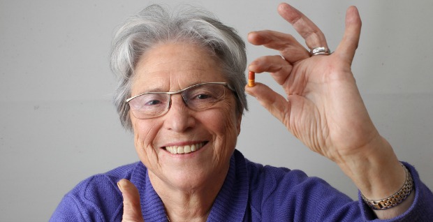 Prof. Marta Weinstock-Rosin with Exelon. Photo by Nati Shohat/Hebrew University’s “Innovator’s Way” exhibition