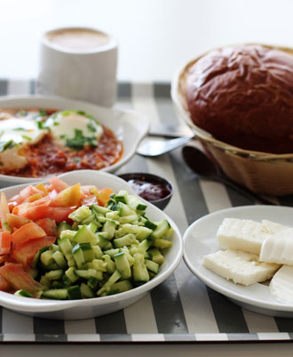 Typical Israeli breakfast. (Shutterstock.com) Typical Israeli breakfast. (Shutterstock.com)