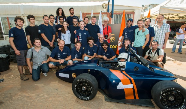 bgu-racer-team Proud teammates with their Formula racer. Photo by Dani Machlis