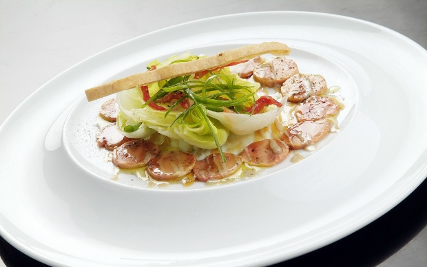 Goose-liver Carpaccio is a popular Messa dish.
