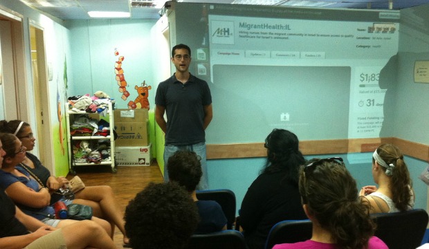 jonah-mink Dr. Jonah Mink explaining MigrantHealth:IL to 100 medical students from Tel Aviv and Ben-Gurion universities.