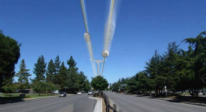 Magnets pull skyTran vehicles off the ground.