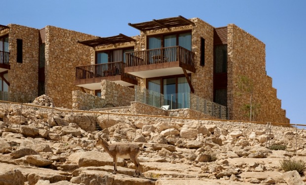 The new luxury Beresheet Hotel at Mitzpeh Ramon. Photo by Assaf Pinchuk