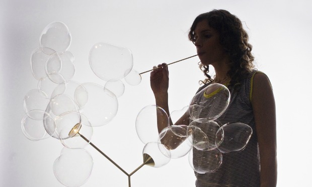 The pair participated in a lighting exhibition in Milan.