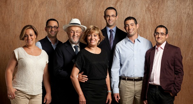 polnauer-family The Polnauer family, from left: jewelry designer Chavi, chief buyer Shmulik, president-founder Leibish, shows and travel coordinator Rosalind, CEO Yossi, ecommerce manager Itzik and project manager Yoni.