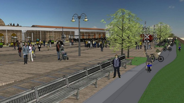 bike-path A drawing of the complex to open in the spring.