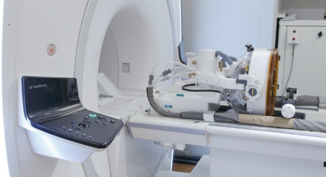 ExAblate system patients lie inside an MRI machine.