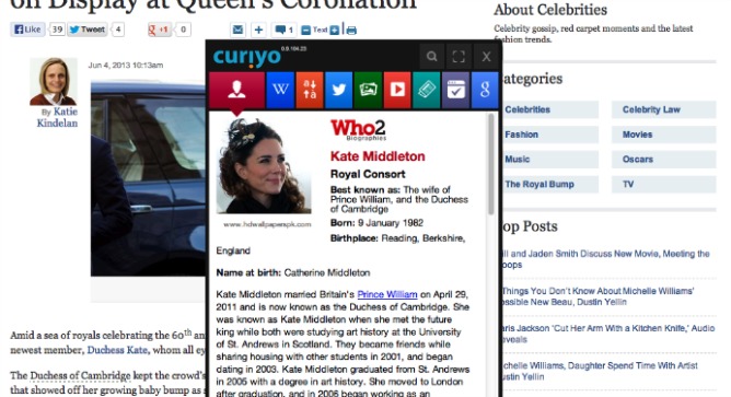 The size of the pop-up window that Curiyo displays in the desktop browser is the exact dimensions of an iPhone screen