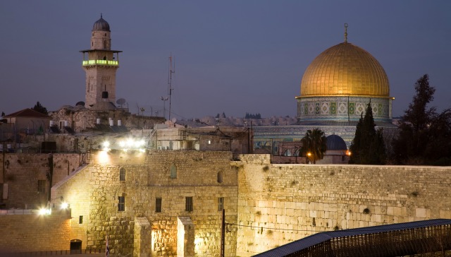 The Dome of the Rock seen from Jerusalem’s rooftops. Photo via Shutterstock.com
