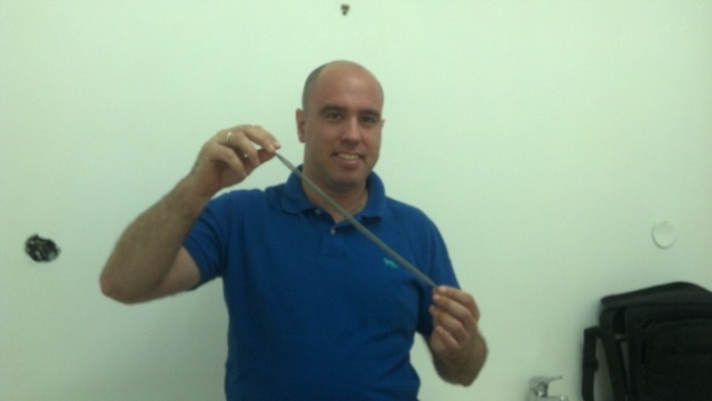 Idan Tobis with the revolutionary ligament implant.