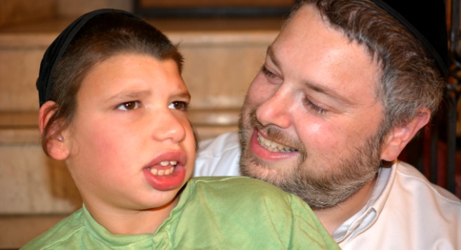 Moishy Kligman with his dad.