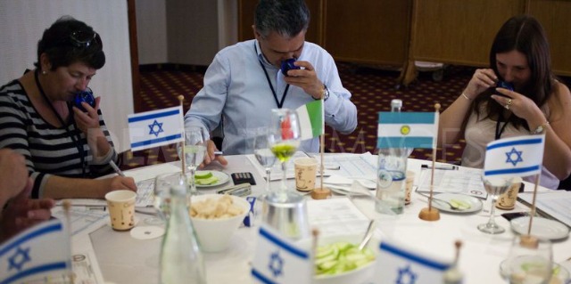 Tasters at the 2013 Terra Olivo International Mediterranean International Extra Virgin Olive Oil Competition.