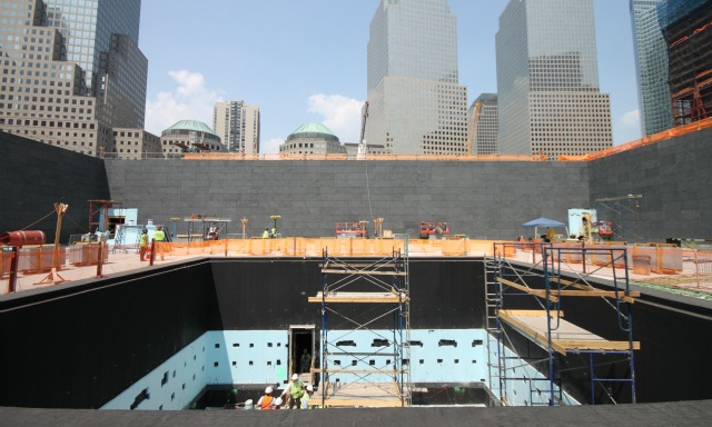 The memorial under construction.