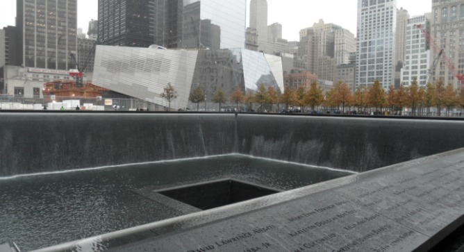 The World Trade Center memorial. Photo courtesy of Wikipedia Commons.