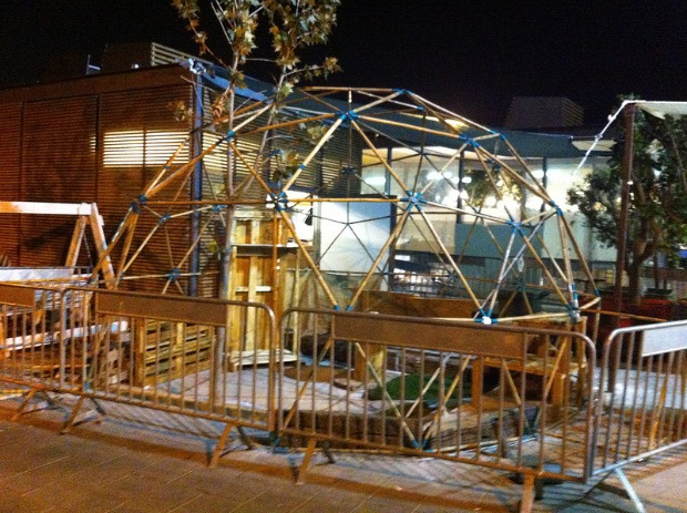 botanica-construction Botanica’s geodesic dome under construction at The First Station.