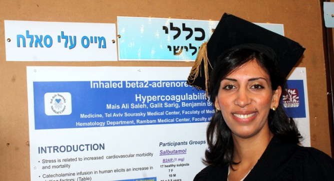 Dr. Mais Ali Saleh on graduation day.