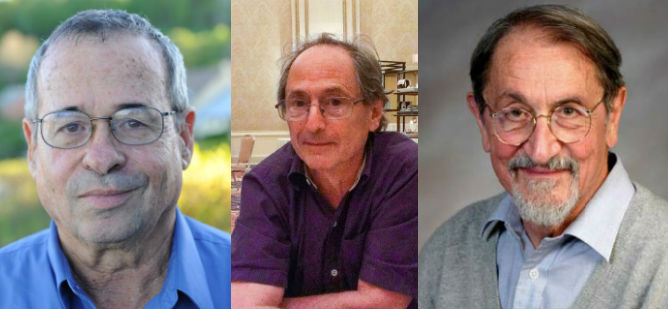 From left to right, Nobel Prize winners Arieh Warshel, Michael Levitt, and Martin Karplus.
