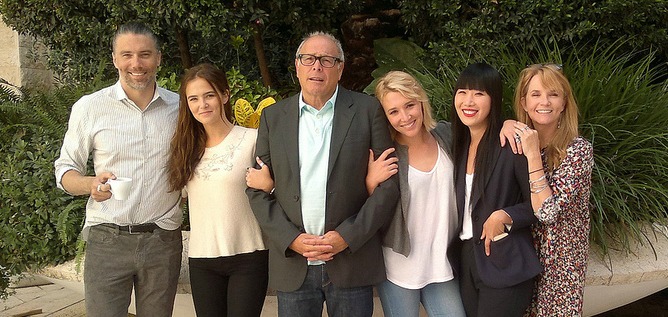 Anson Mount, Zoey Deutch, Howard Deutch, Madelyn Deutch, Vivian Bang and Lea Thompson in Jerusalem. Photo by Abigail Klein Leichman