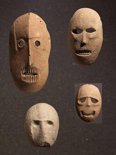 These 9,000-year-old masks found in the Judean hills are on loan from the collection of Judy and Michael Steinhardt in New York