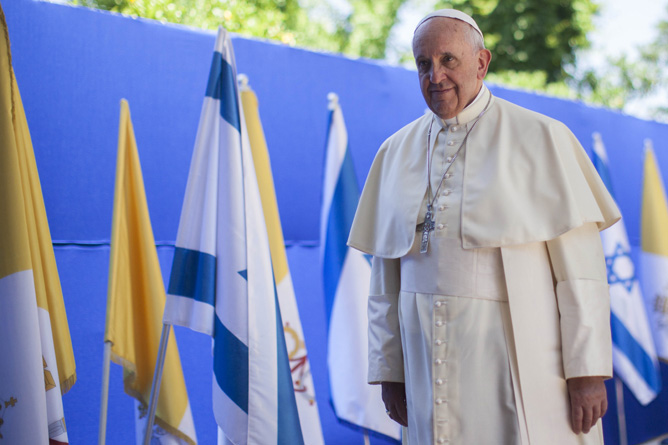 Pope Francis in Israel.  (Yonatan Sindel/FLASH90)
