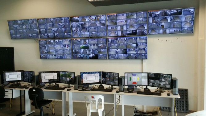 Stadium command center.