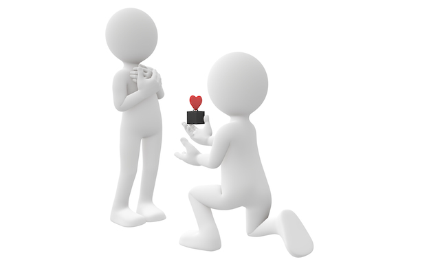 Image of marriage proposal via Shutterstock.com