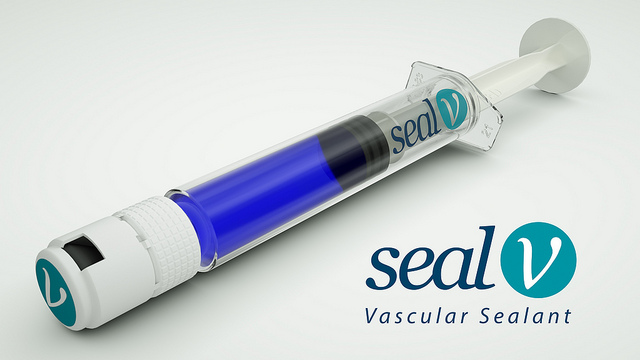 Seal-V reinforces sutures in vascular surgery.