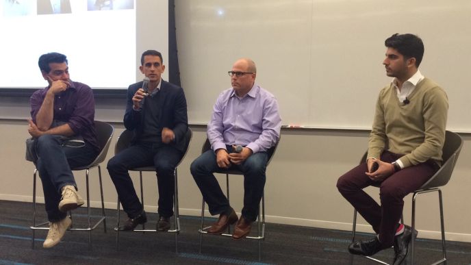 "How to Build a $100 Million Business” panelists included, from left, Zvika Netter, Assaf Henkin, Gil Dudkiewicz and Lior Vaknin.