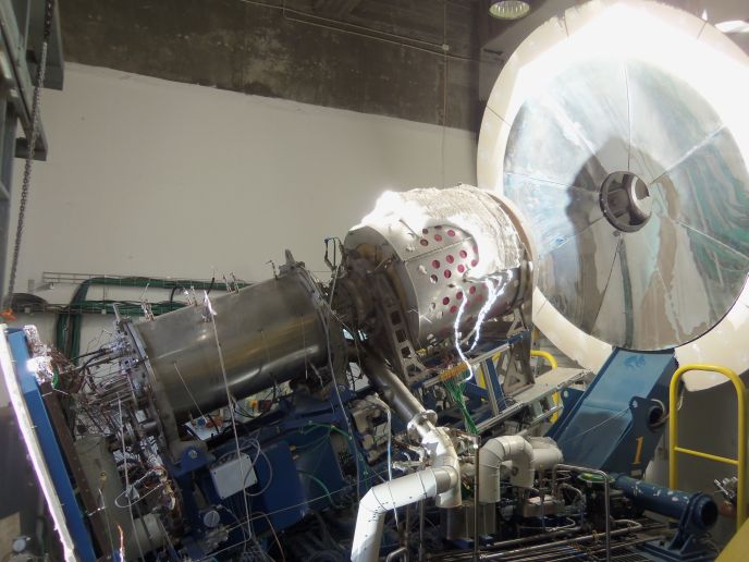 The NCF unit uses heat from the sun or industrial processes to transform carbon dioxide and water to syngas.