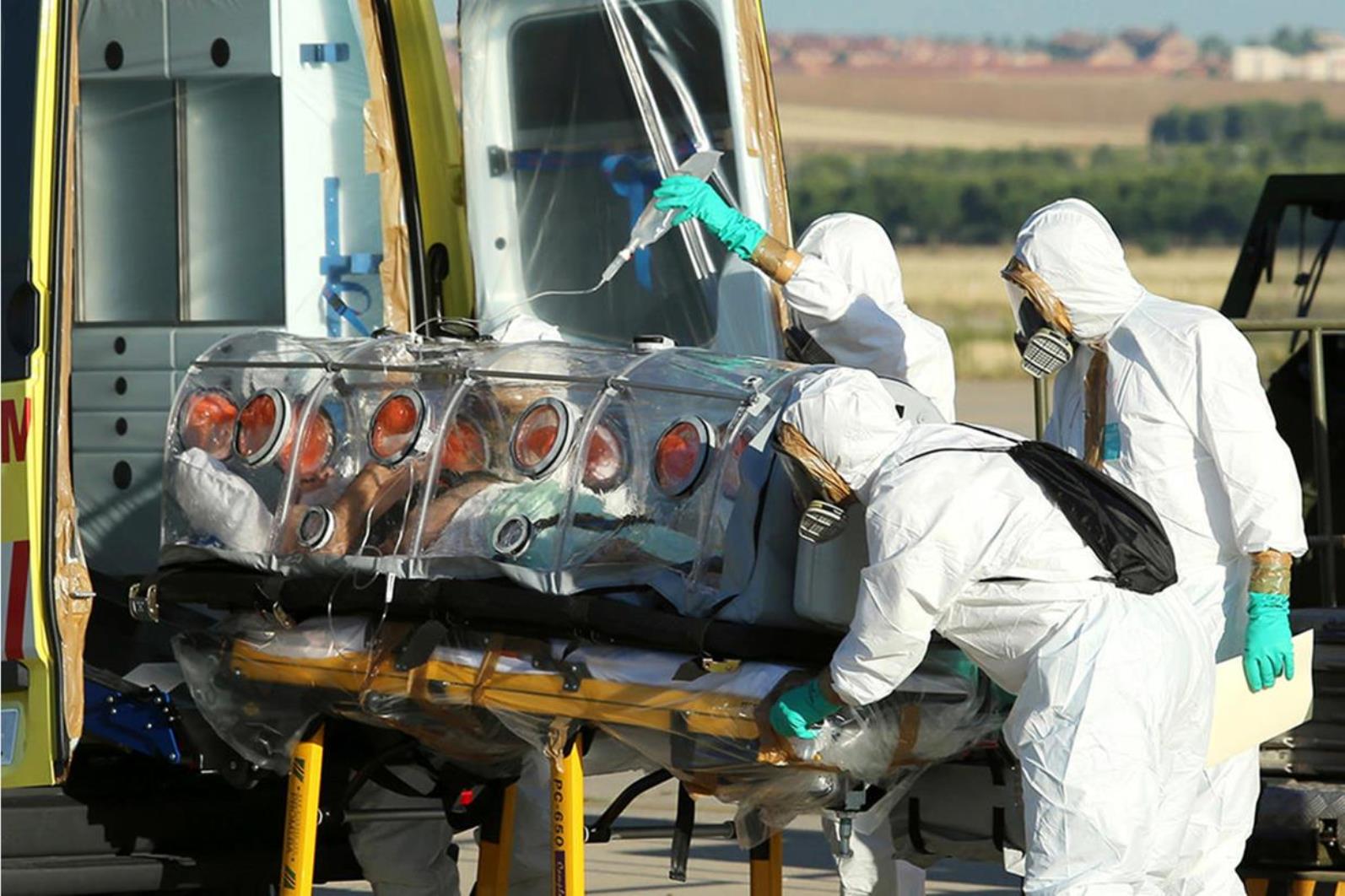Miguel Pajares, a 75-year-old Spanish missionary priest who was infected with Ebola while aiding patients in Africa, was safely evacuated in an IsoArk isolation chamber for treatment in Spain. Photo courtesy of EFE