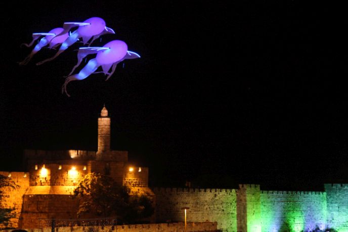 FLASH90 photographer Isaac Harari snapped this shot during the Jerusalem Light Festival in 2013.