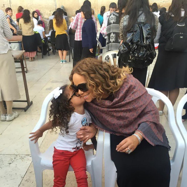 Mariah Carey's Facebook post: Me and Ms. Monroe at The Wall. #amazing #Israel (Mariah Carey/Facebook)