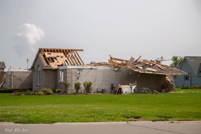 A home damaged in Coal City tornado. (Photo: The Israel Forum for International Humanitarian Aid – Facebook)