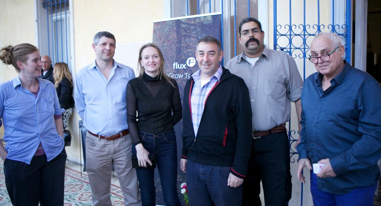 1 The Flux team, from left, Mor Bareli, design; Nir Hertzman, cofounder and VP operations; CEO Karin Kloosterman; chairman Tal Catran; cofounder and CTO Amichai Yifrach; and engineering adviser Meir Bareli. Photo by Dana Meirson