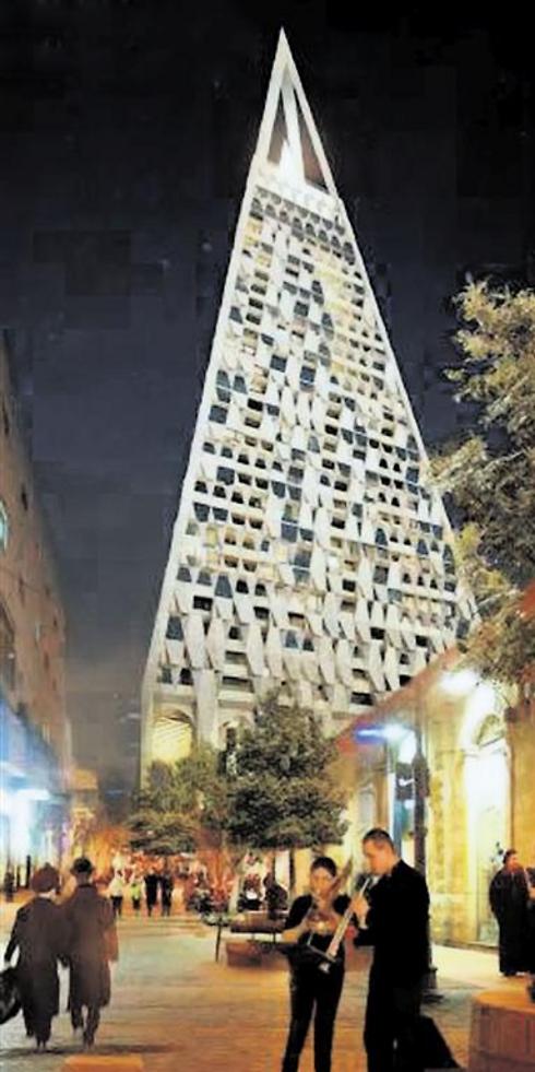 An artist's depiction of the planned Freedom Pyramid in Jerusalem. (Photo: Daniel Libeskind, Yigal Levi) An artist's depiction of the planned Freedom Pyramid in Jerusalem. (Photo: Daniel Libeskind, Yigal Levi)