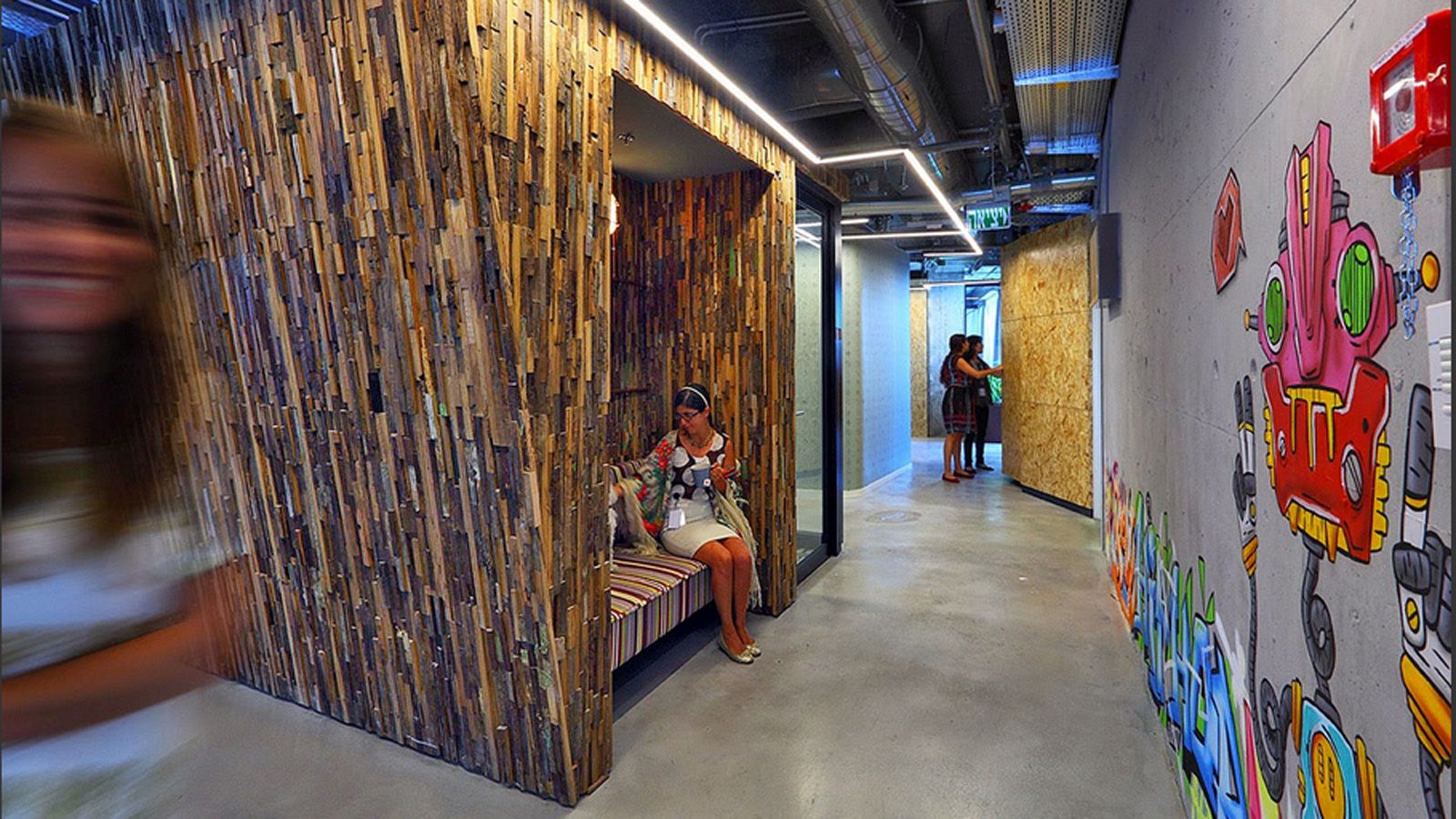 Natural materials are incorporated in the design. Photo by Uzi Porat