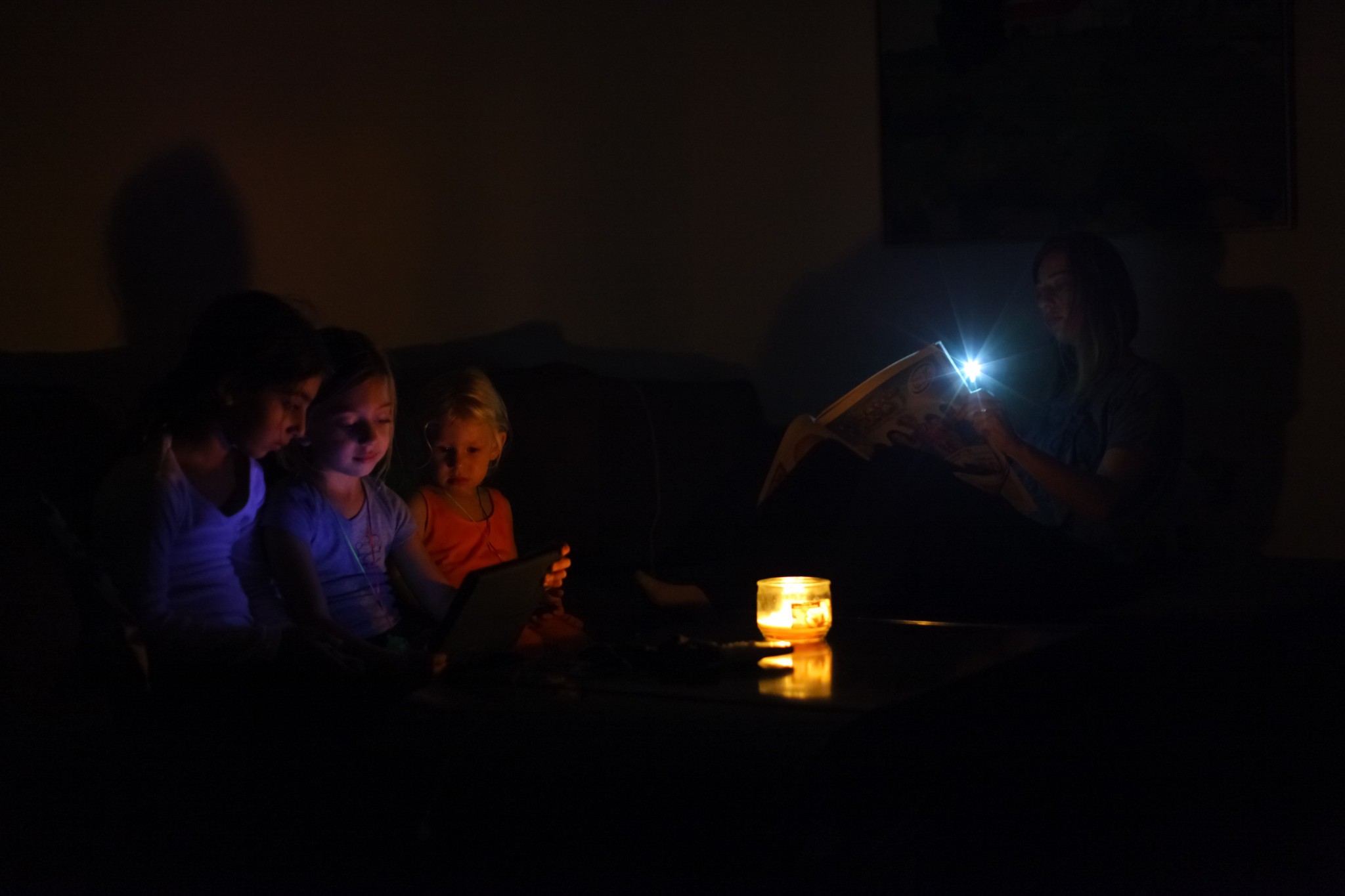 An Israeli family sits in the darkness of their home a day after a powerful rainstorm hit Israel. Photo by Chen Leopold/FLASH90 An Israeli family sits in the darkness of their home a day after a powerful rainstorm hit Israel. Photo by Chen Leopold/FLASH90