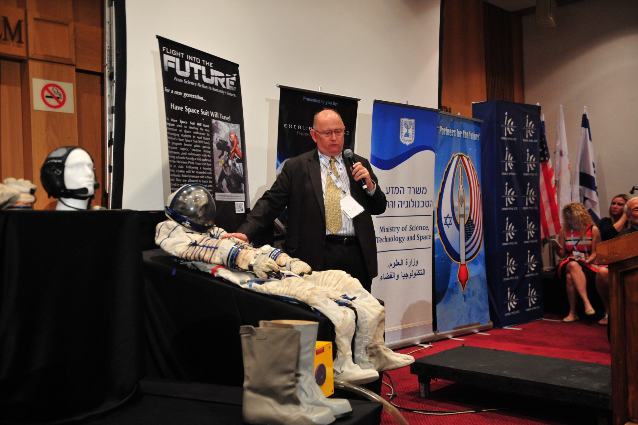A new space suit at the International Astronautical Congress in Jerusalem.
