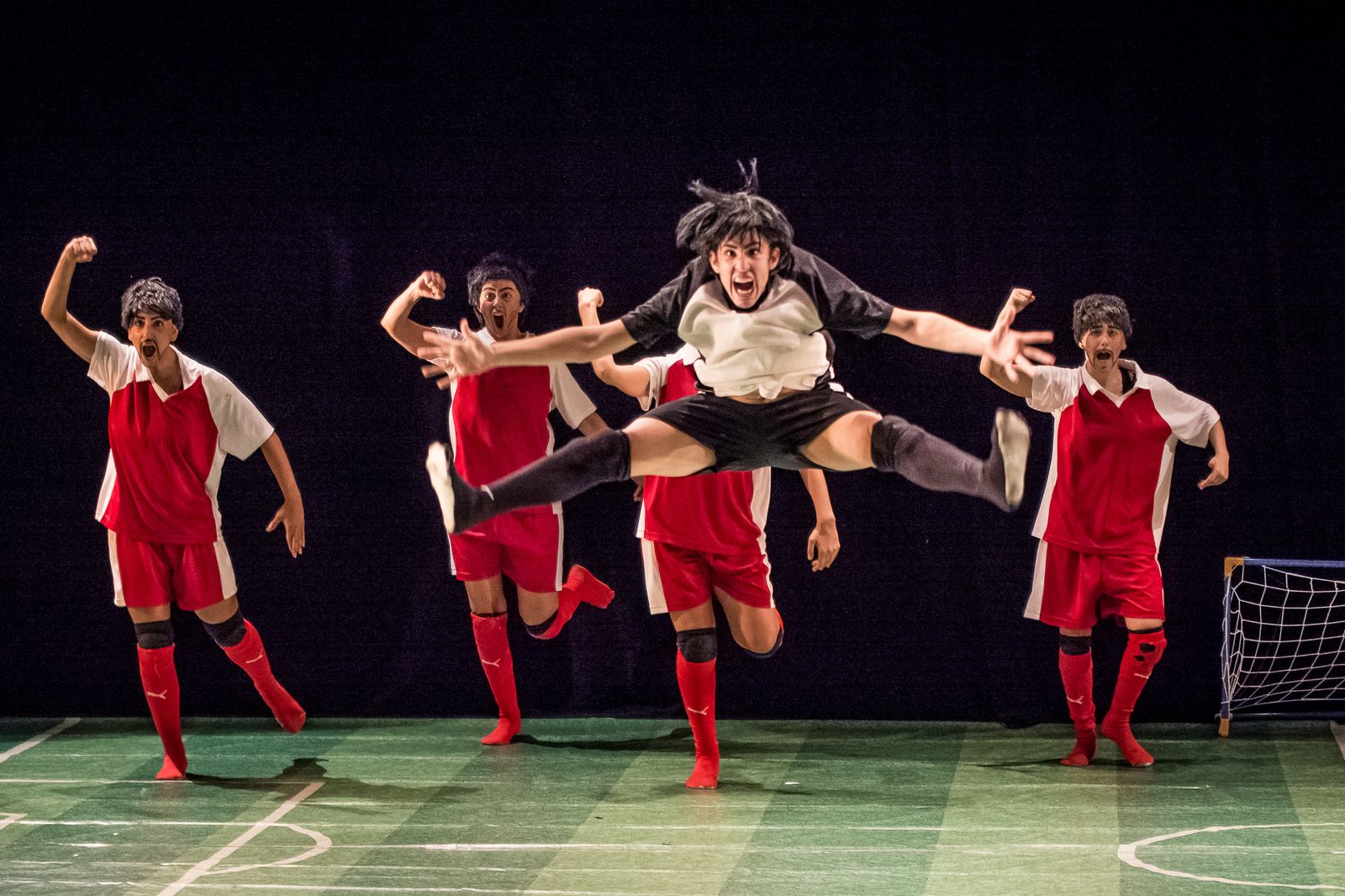 “InvisiBALL” is a comedic satire with lots of energy. Photo by Ronen Rosenblatt