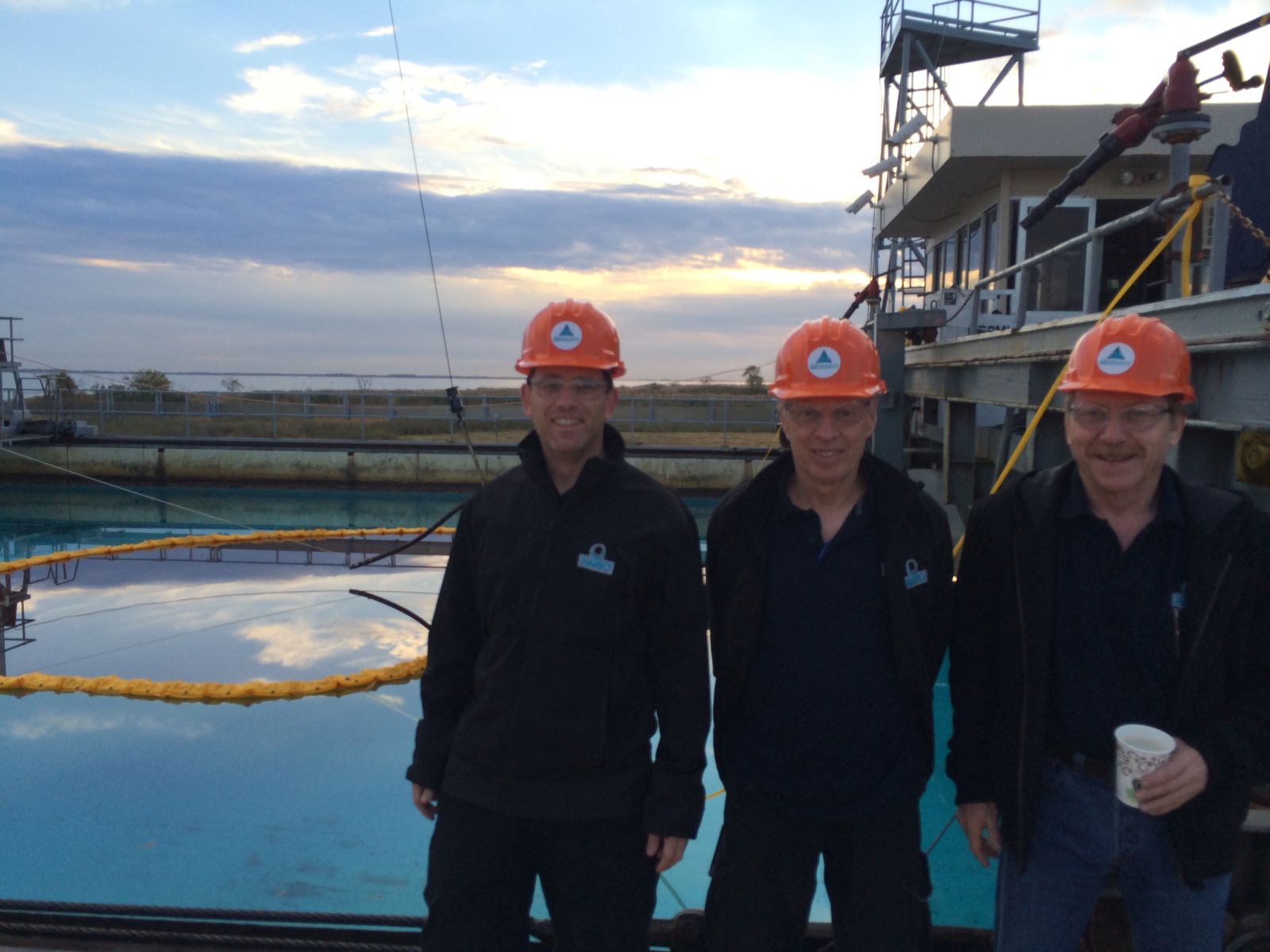 The HARBO team out at sea, from left, Boaz Ur, Arnon Shany and Haim Greenberg. Photo courtesy of HARBO Technologies