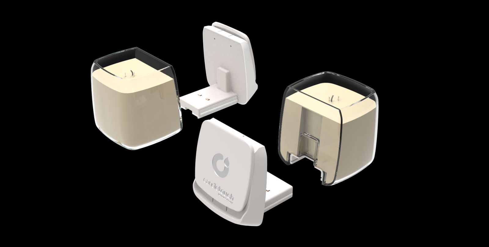 Here are the components of the device. Photo courtesy of Candle Touch