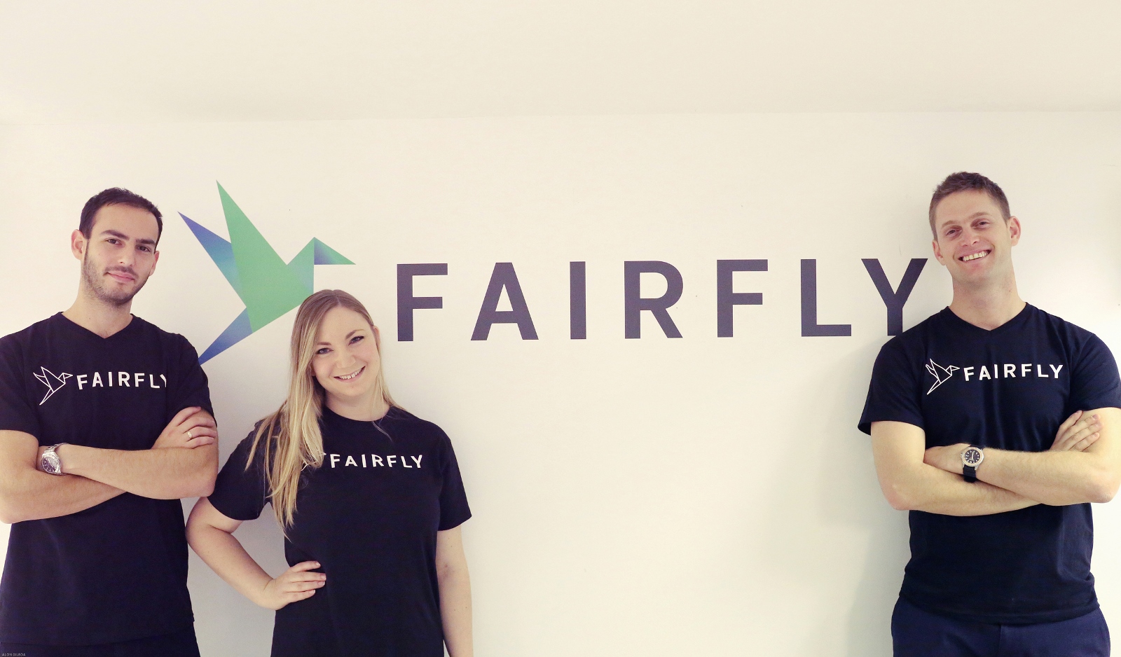 FairFly cofounders, from left , Ami Goldenberg, Gili Lichtman and Aviel Siman-Tov. Photo: courtesy