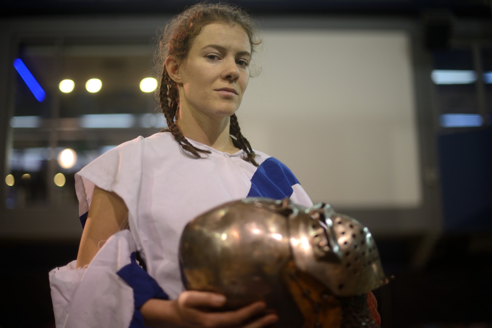 A female warrior in “Crossfit for Camelot.” Photo by Gili Yaari/FLASH90
