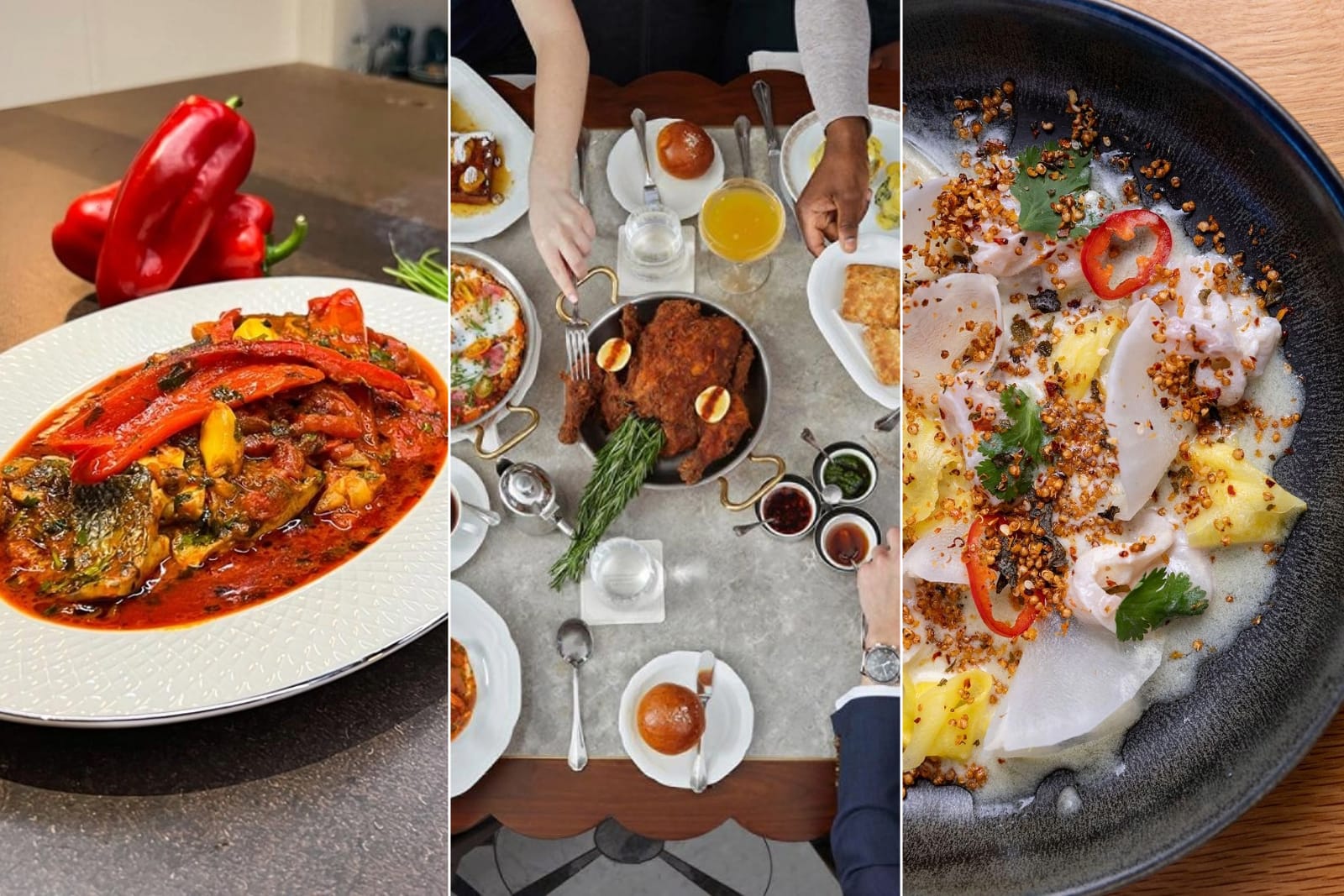 Composite photo from Instagram posts shared by chefs Einat Admony (@chefeinat), Alon Shaya (@alonshaya) and Joseph Hadad.